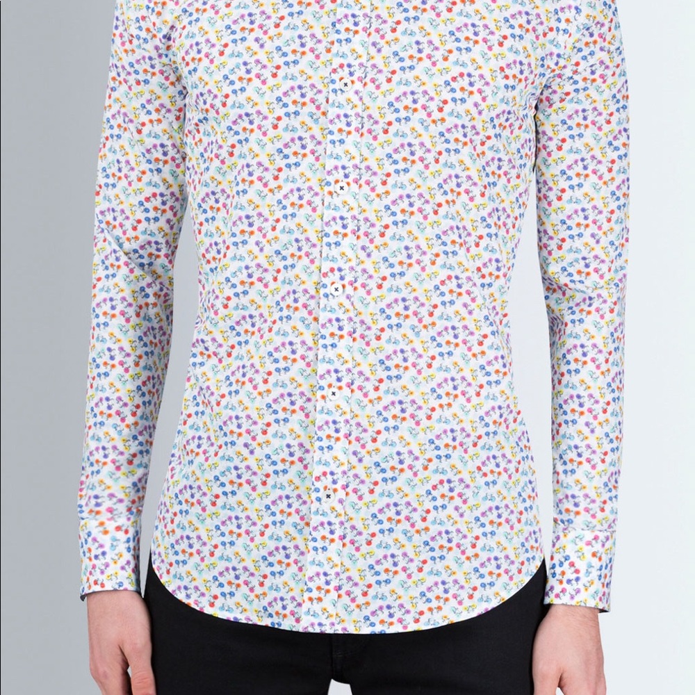 Bugatchi button down bicycle pattern